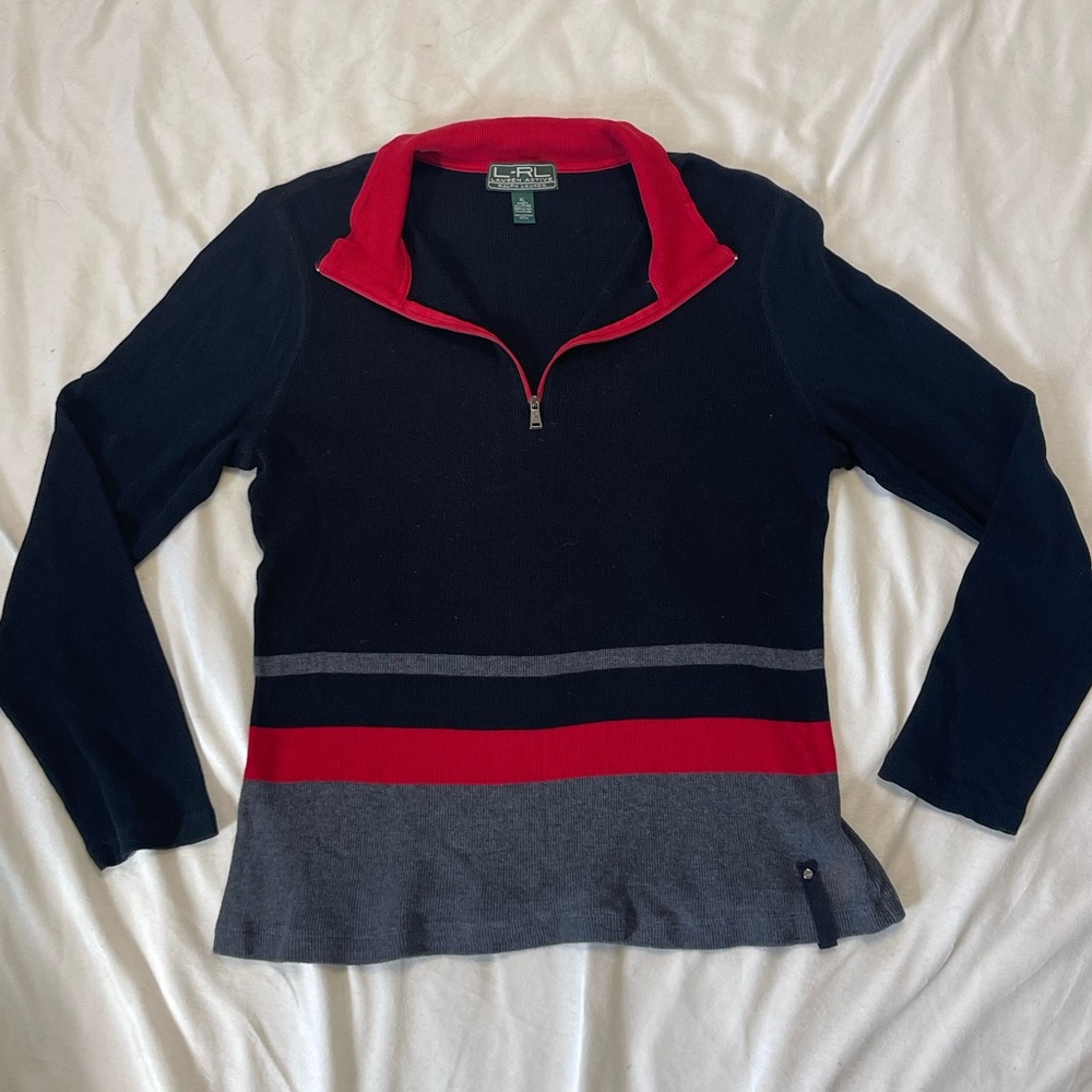 L-RL LAUREN ACTIVE Vintage Cotton Sweater - Size xlarge